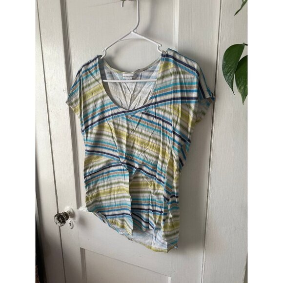 Liz Claiborne women’s size, large yellow and blue blouse - Picture 2 of 7